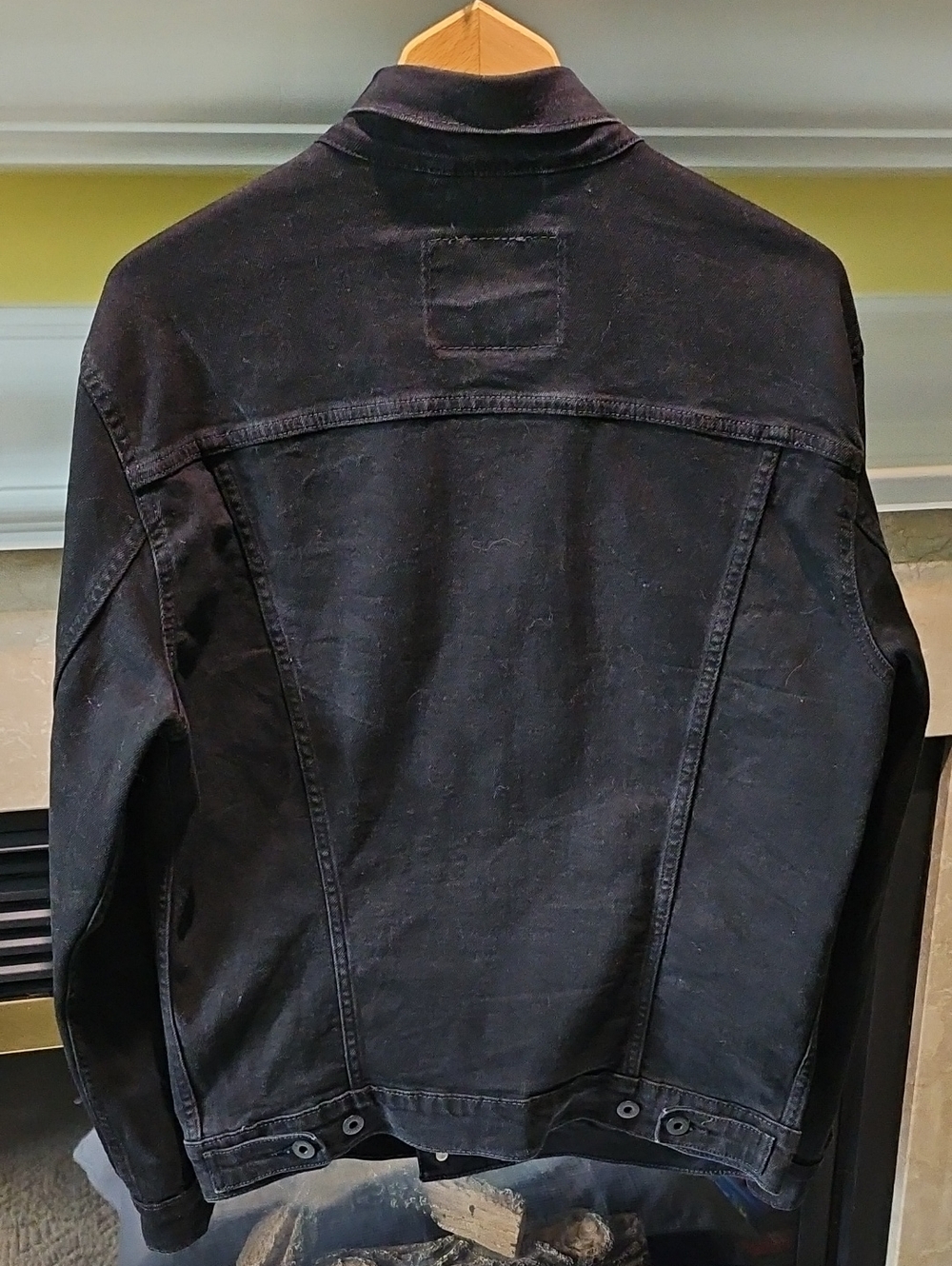 Levi"s All Black Trucker Jacket Men's Large - Picture 4 of 8
